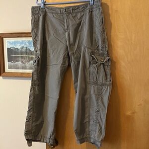 Women’s Lord & Taylor Brown Cotton Cropped Cargo Pants- Size 14W